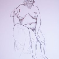 Sharon Fox Seated Nude