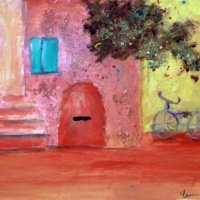 French Doorway - Painted in 2011. Small. Acrylics with texture paste. French Doorway