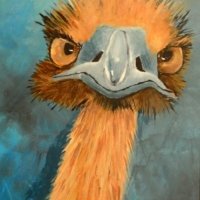 2012 - Acrylics on Mountboard. Ostrich