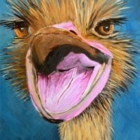2012 - Acrylics on Mountboard. Ostrich