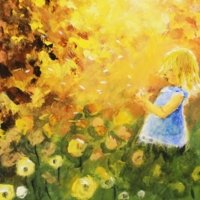 Dandelions - Painted in 2012. Acrylics. Blowing Dandelions