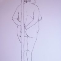 <a href="https://www.artfinder.com/manage/yasminfrench/product/sharon-fox-female-nude-standing-full-rear-view/" >Buy on Artfinder</a> Sharon Fox Rear View Nude
