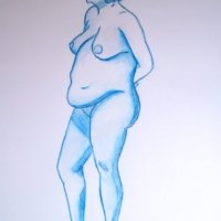 <a href="https://www.artfinder.com/manage/yasminfrench/product/sharon-fox-female-nude-standing-34-frontal-view/" >Buy on Artfinder</a> Sharon Fox Full Frontal Nude